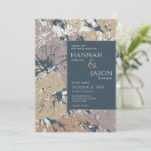 秋の色葉のオーガニック抽象芸術招待状 招待状 (スタンド正面)