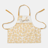 秋の色葉柄モノグラムカスタム エプロン (正面)