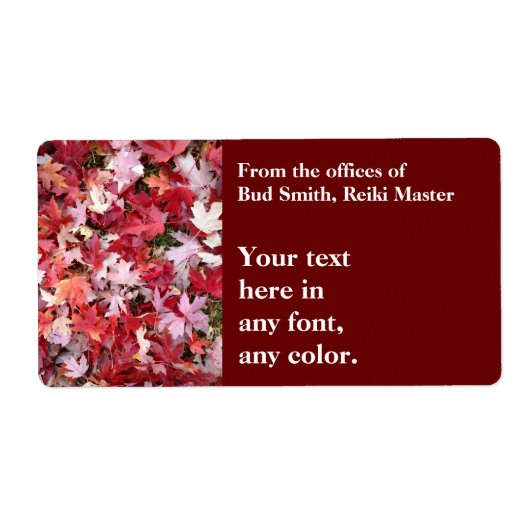 秋の色葉 ラベル (正面)