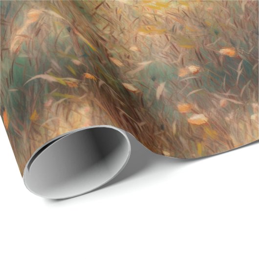 秋の色,フローラ,野草のフィールド ラッピングペーパー (ロールコーナー)
