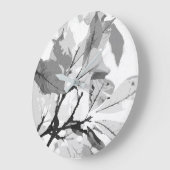 秋の色、葉2 ラージ壁時計 (傾斜)