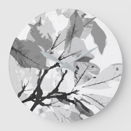 秋の色、葉2 ラージ壁時計 (正面)