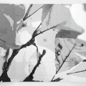 秋の色、葉2 三つ折りクリスマスカード (内部中)