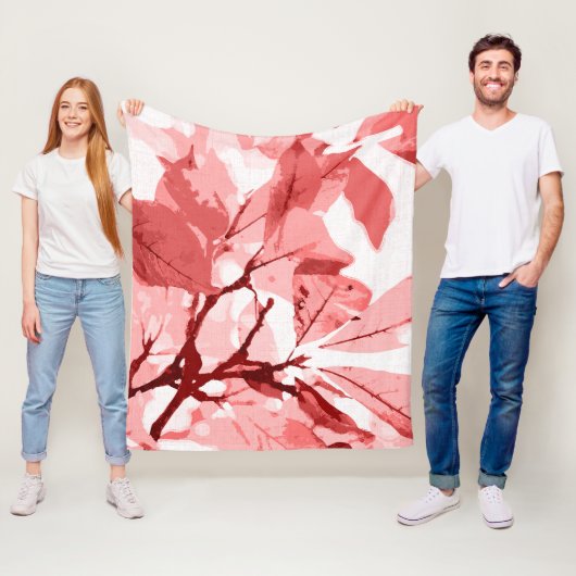 秋の色、葉3 フリースブランケット (インサイチュ)