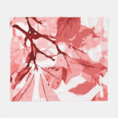 秋の色、葉3 フリースブランケット (正面(横))