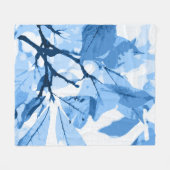 秋の色、葉4 フリースブランケット (正面(横))