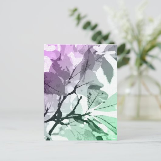 秋の色、葉5 ポストカード (スタンド正面)