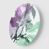 秋の色、葉5 ラージ壁時計 (傾斜)