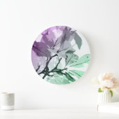 秋の色、葉5 ラージ壁時計 (ホーム)