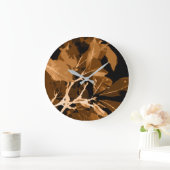 秋の色、葉6 ラージ壁時計 (ホーム)