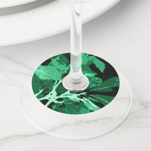 秋の色、葉7 ワイングラスタグ (クローズアップ)