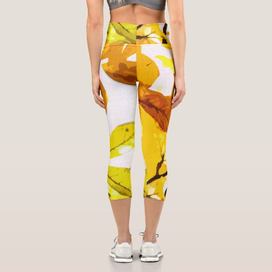 秋の色、葉 カプリレギンス (裏面)