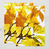 秋の色、葉 サンキューカード (正面/裏面)