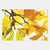 秋の色、葉 ラッピングペーパーシート (正面)