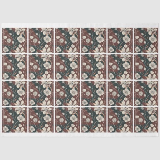 秋の花々の切り離し 薄葉紙 (正面)