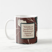 秋の花々の朝賛美のマグカップ コーヒーマグカップ (左)