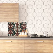 秋の花々Lgガラス カッティングボード