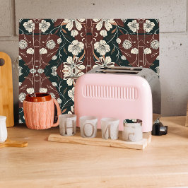 秋の花々Lgガラス カッティングボード