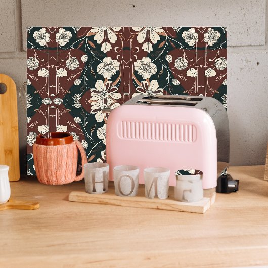 秋の花々Lgガラス カッティングボード