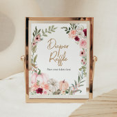 秋の花かぼちゃ赤ちゃんシャワーおむつラッフル ポスター