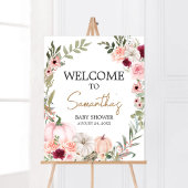 秋の花かぼちゃ赤ちゃんシャワーへようこそ ポスター