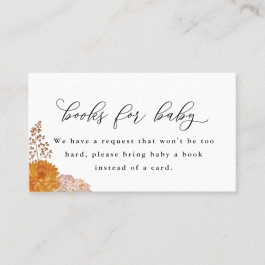 秋の花がブックエンクロージャカードを持ってくる 名刺 (正面)