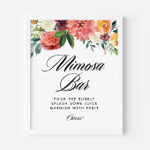 秋の花が咲くブライダルシャワーミモザバー ポスター