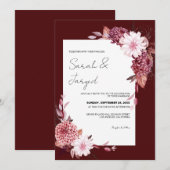 秋の花が彩るウェディング 招待状 (正面/裏面)