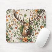 秋の花で鹿を振る マウスパッド (マウス)