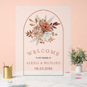 秋の花とアーチは歓迎結婚の アクリルサイン (ウェディング)