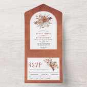 秋の花とアーチテラコッタ秋の結婚式 オールインワン招待状 (内側)