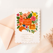 秋の花とカボチャのフレンドスキービング・ブランチ 招待状