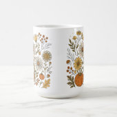 秋の花とカボチャのワイルドフラワーデコレーション コーヒーマグカップ (中央)