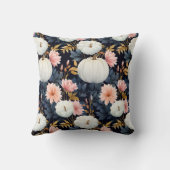 秋の花とカボチャの模様 クッション (裏面)