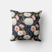 秋の花とカボチャの模様 クッション (正面)