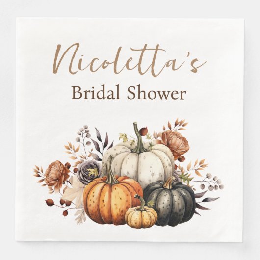 秋の花とカボチャの水彩秋 (正面)