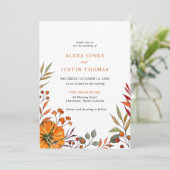 秋の花とカボチャの結婚式招待状 案内状 (スタンド正面)