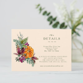 秋の花とカボチャの詳細同梱カード 出欠カード