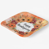 秋の花とカボチャの Thanksgiving テーマ ペーパープレート (傾斜あり)
