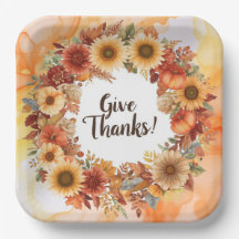 秋の花とカボチャの Thanksgiving テーマ