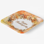 秋の花とカボチャの Thanksgiving テーマ ペーパープレート (傾斜あり)