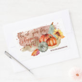 秋の花とカボチャ長方形ステッカー 長方形シール (封筒)