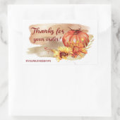 秋の花とカボチャ長方形ステッカー 長方形シール (バッグ)