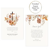 秋の花とクロス・ローマカトリック葬儀 サンキューカード