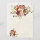秋の花とゴールドのブランク結婚式招待状 招待状 (正面)