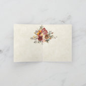 秋の花とゴールドの結婚式 サンキューカード (内部)