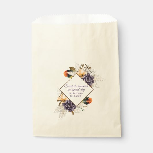 秋の花とパンパスグラス結婚ズ フェイバーバッグ (正面)