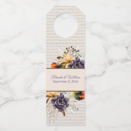 秋の花とパンパスグラス結婚ズ ボトルネックタグ