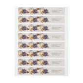 秋の花とパンパスグラス結婚ズ ラップアラウンドラベル (シート)