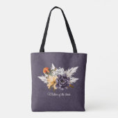 秋の花とパンパス草の母のブライド トートバッグ (裏面)